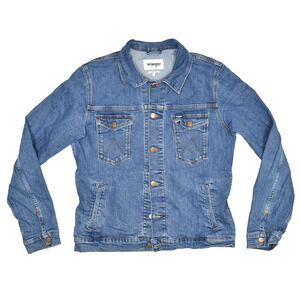 Wrangler Regular Size XL Denim Trucker Jacket Mens Blue Jean Coat